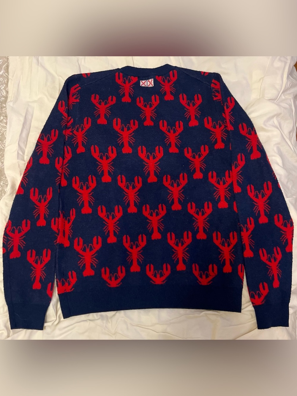 Vineyard Vines Navy Blue & Red 'Good Catch' Lobster Sweater - Picture 4 of 5